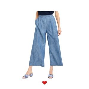 J crew Wide Leg Crop Chambray Pants
